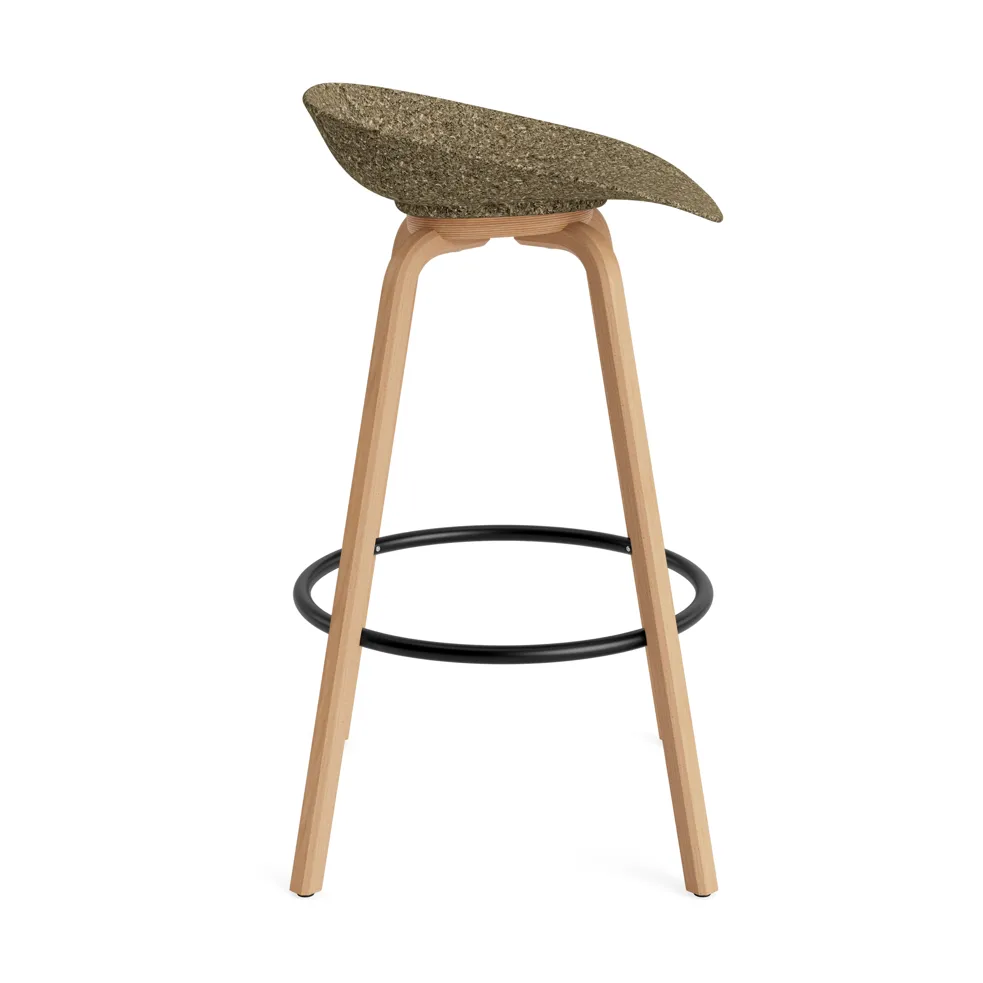 Mat Barstool barpall 75 cm, Seaweed-beech-black steel Normann Copenhagen
