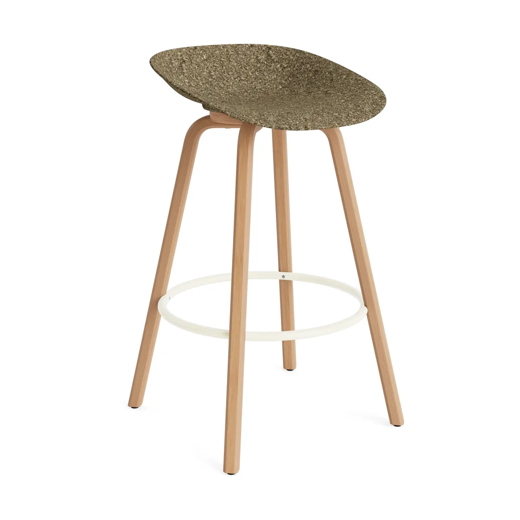 Mat Barstool barpall 75 cm, Seaweed-beech-cream steel Normann Copenhagen