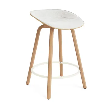 Mat Barstool barpall framsideklädd 65 cm - Hallingdal 110-hemp-beech-cream steel - Normann Copenhagen
