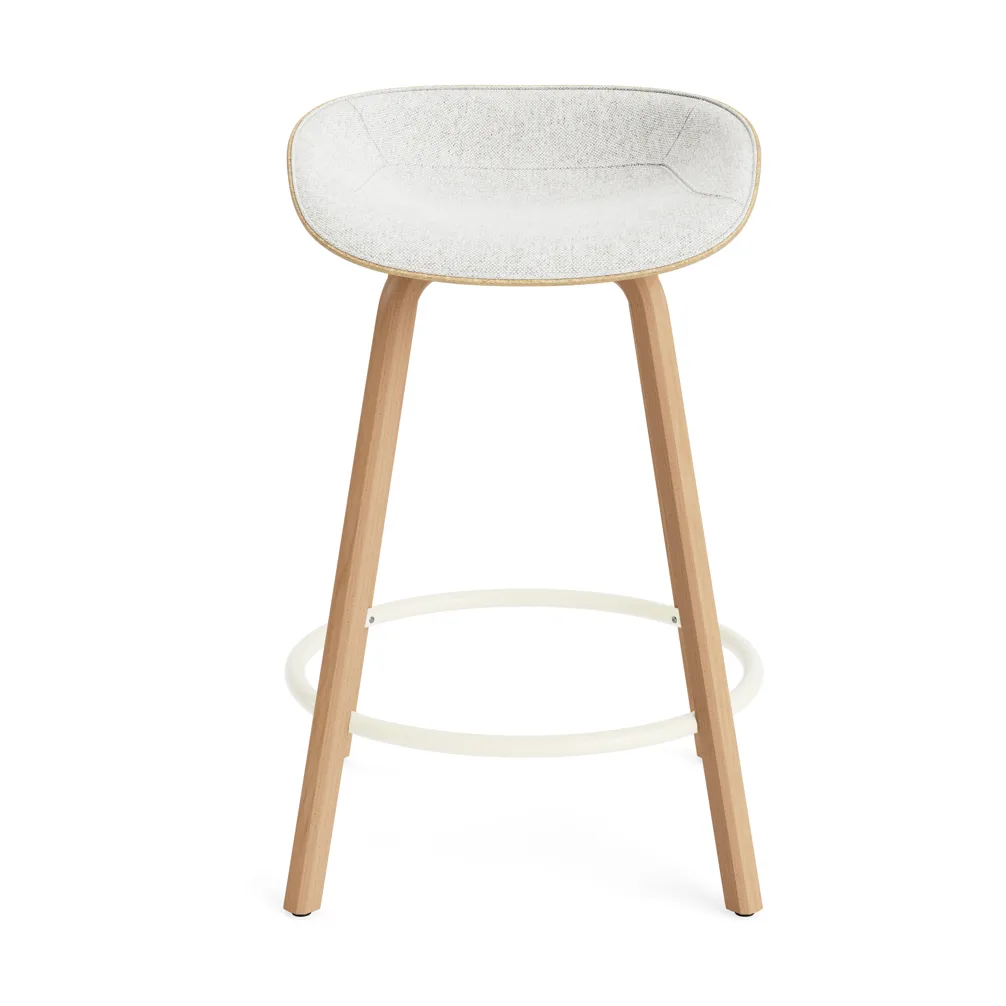 Mat Barstool barpall framsideklädd 65 cm, Hallingdal 110-hemp-beech-cream steel Normann Copenhagen