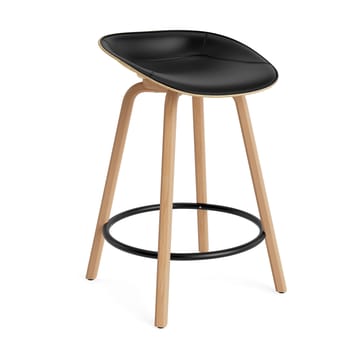 Mat Barstool barpall framsideklädd 65 cm - Ultra 41599-hemp-beech-black steel - Normann Copenhagen