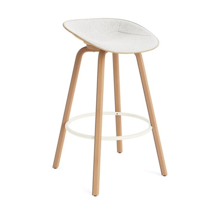 Mat Barstool barpall framsideklädd 75 cm - Hallingdal 110-hemp-beech-cream steel - Normann Copenhagen