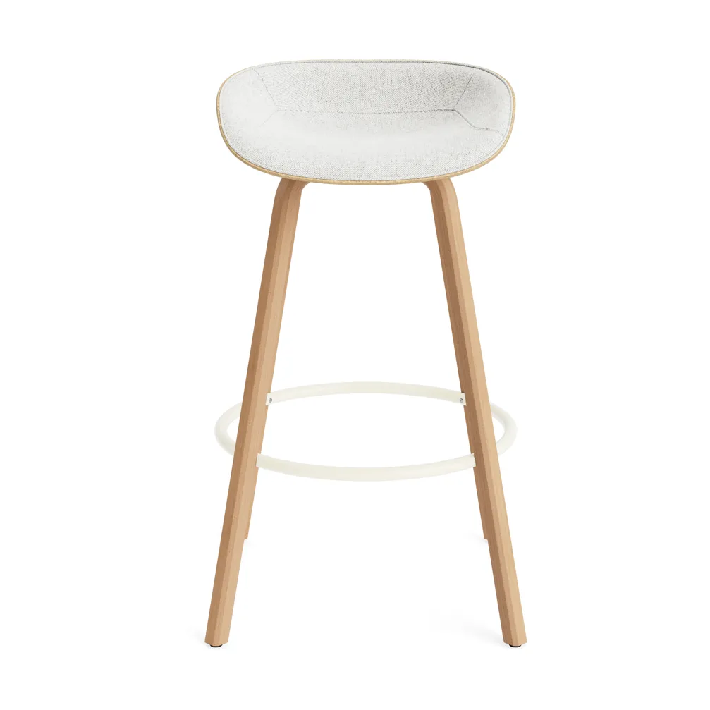 Mat Barstool barpall framsideklädd 75 cm, Hallingdal 110-hemp-beech-cream steel Normann Copenhagen