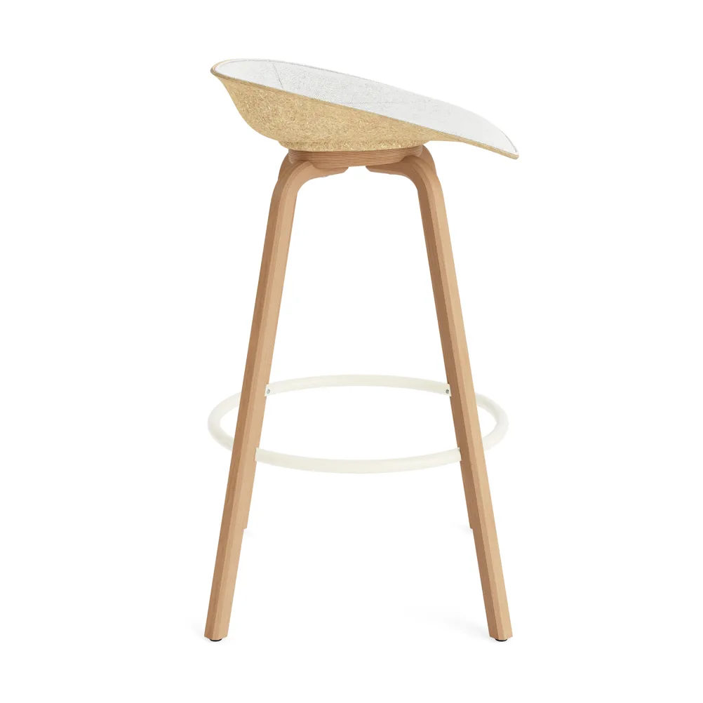 Mat Barstool barpall framsideklädd 75 cm, Hallingdal 110-hemp-beech-cream steel Normann Copenhagen
