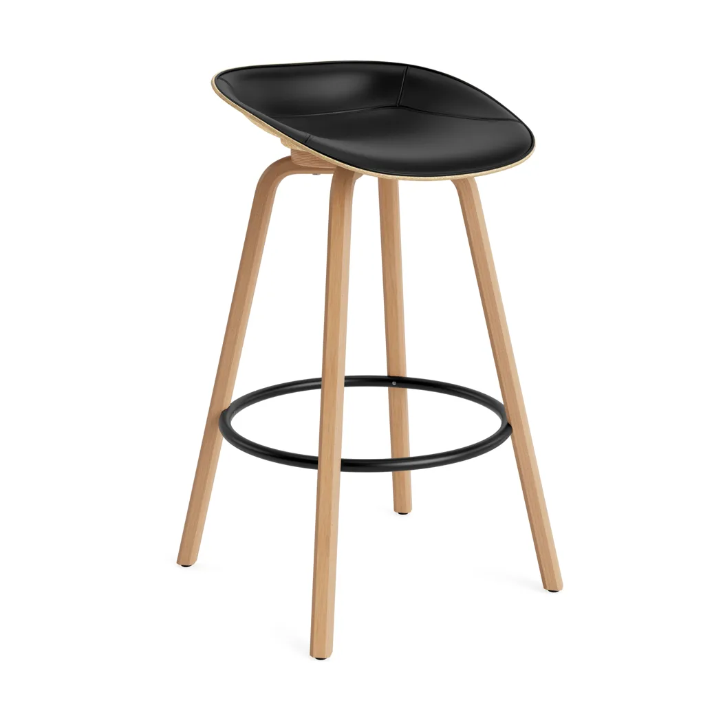 Normann Copenhagen Mat Barstool barpall framsideklädd 75 cm Ultra 41599-hemp-beech-black steel