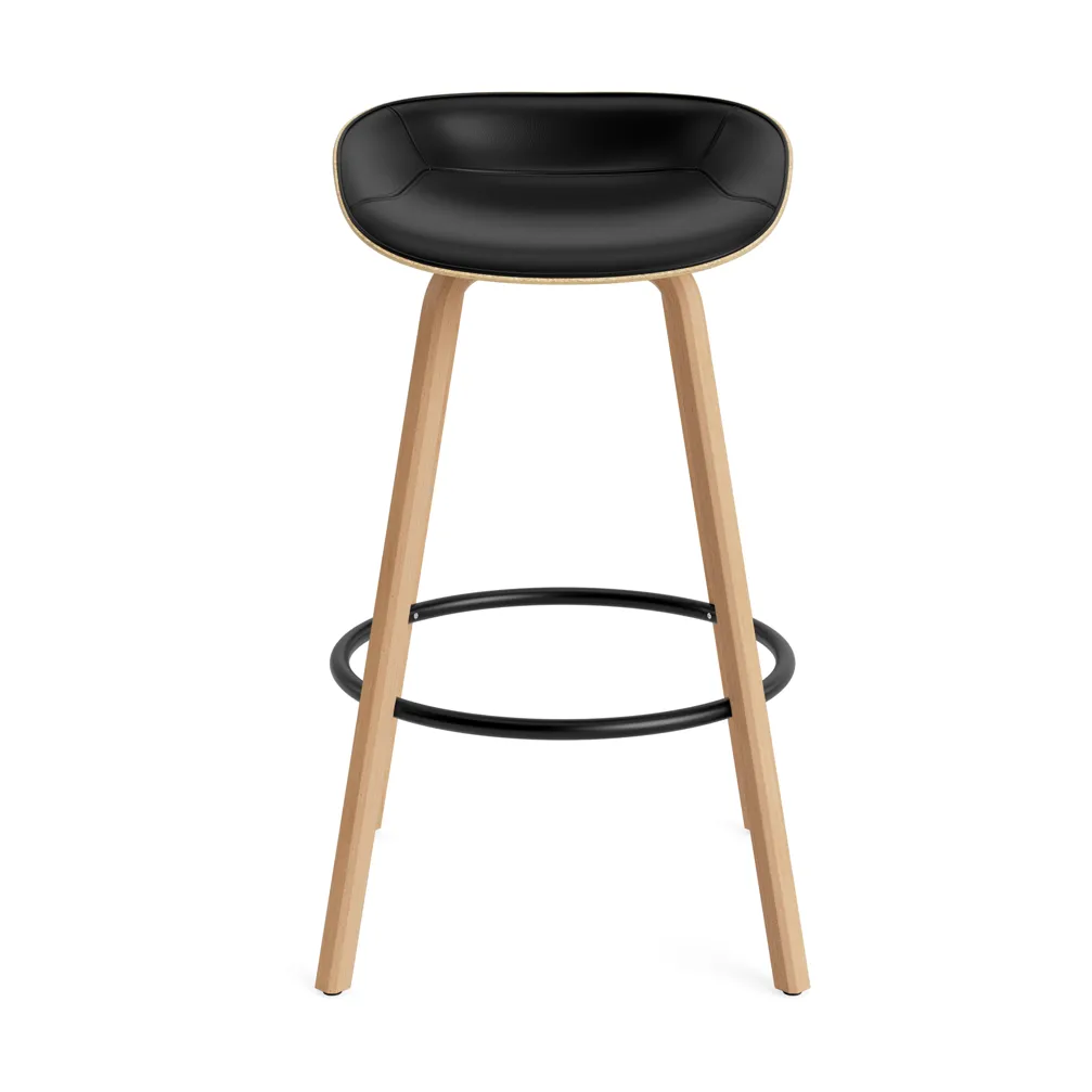 Mat Barstool barpall framsideklädd 75 cm, Ultra 41599-hemp-beech-black steel Normann Copenhagen