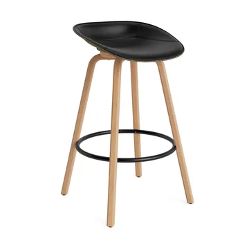 Mat Barstool barpall framsideklädd 75 cm - Ultra 41599-seaweed-beech-black steel - Normann Copenhagen