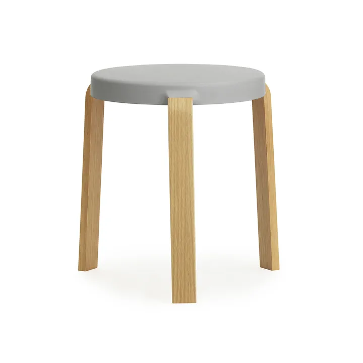 Tap rund pall - Grå-ek, Ø41x43 cm - Normann Copenhagen