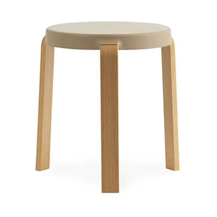Tap rund pall - Sand, ekben, Ø35x43 cm - Normann Copenhagen