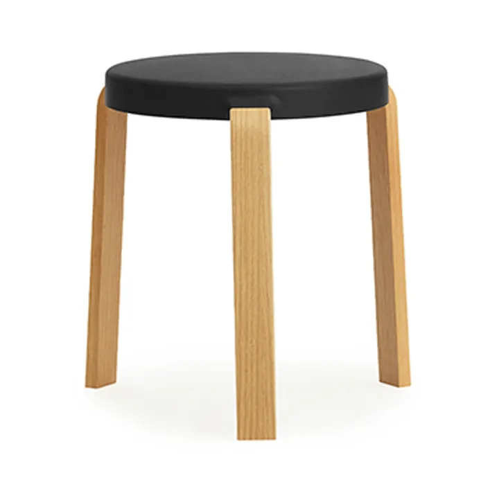 Tap rund pall - Svart-ek, Ø41x43 cm - Normann Copenhagen