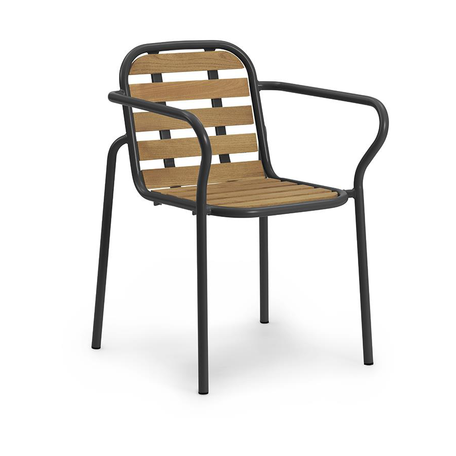 Normann Copenhagen Vig Robinia karmstol Black | Skandinavisk Design | Trädgårdsstolar | Svart