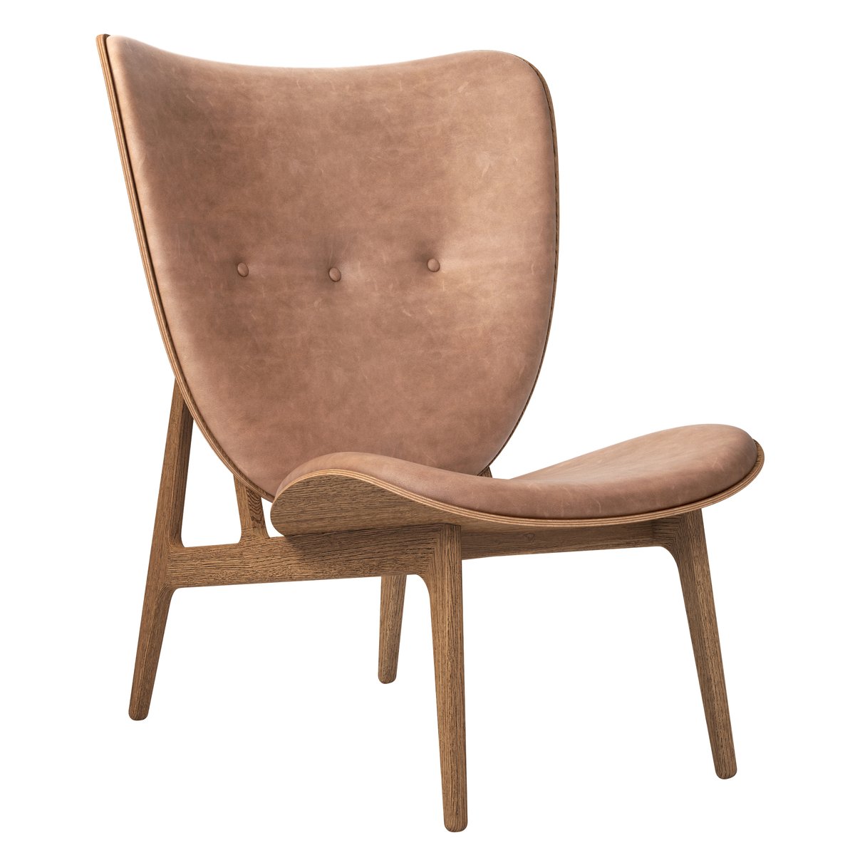 NORR11 Elephant lounge leather light oak Dunes camel