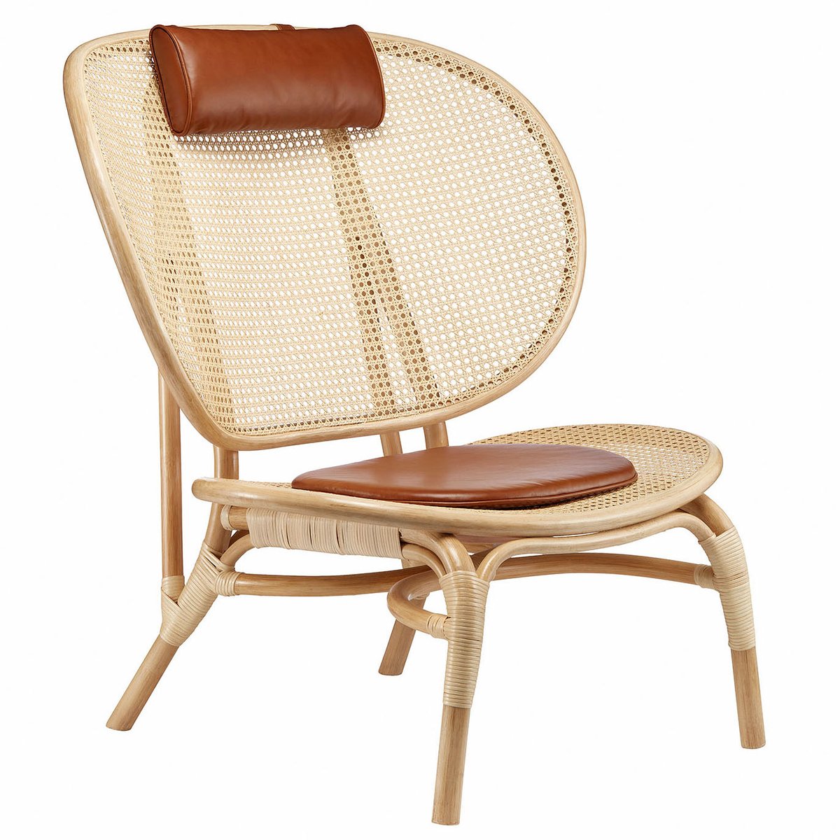 NORR11 Nomad loungestol Natur-cognac läder | Skandinavisk Design | Stolar | Brun