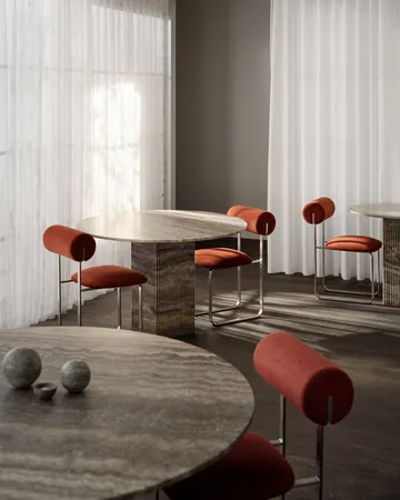 Soho matbord - Beige travertin, Ø140x70 cm - NORR11