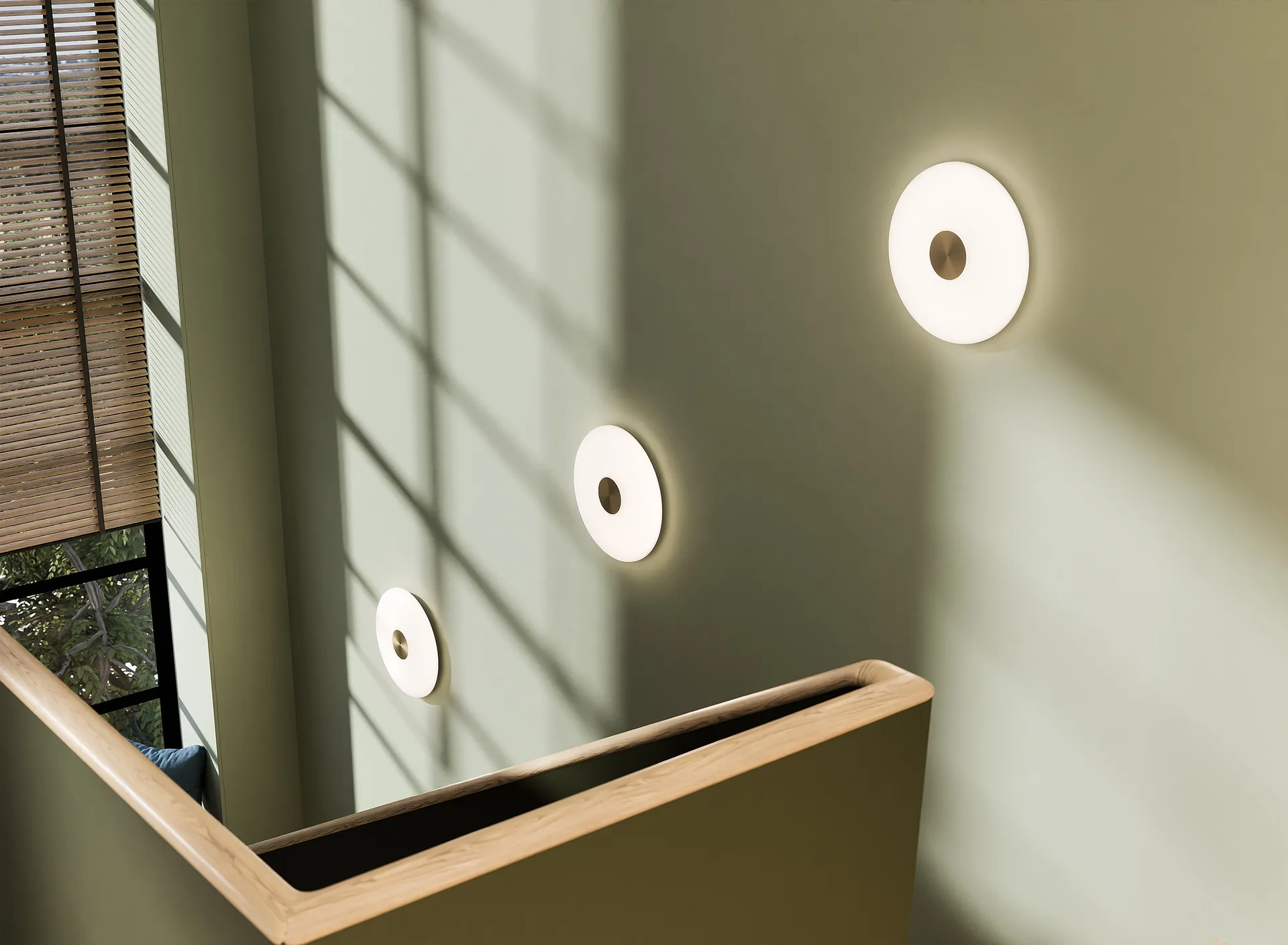 Glint vägglampa Ø36 cm, Opalglas vit Northern