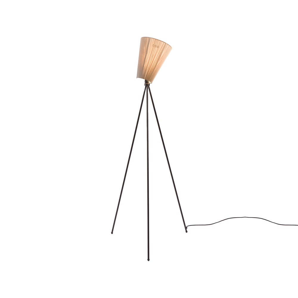 Northern Oslo Wood golvlampa beige, mattsvart stativ