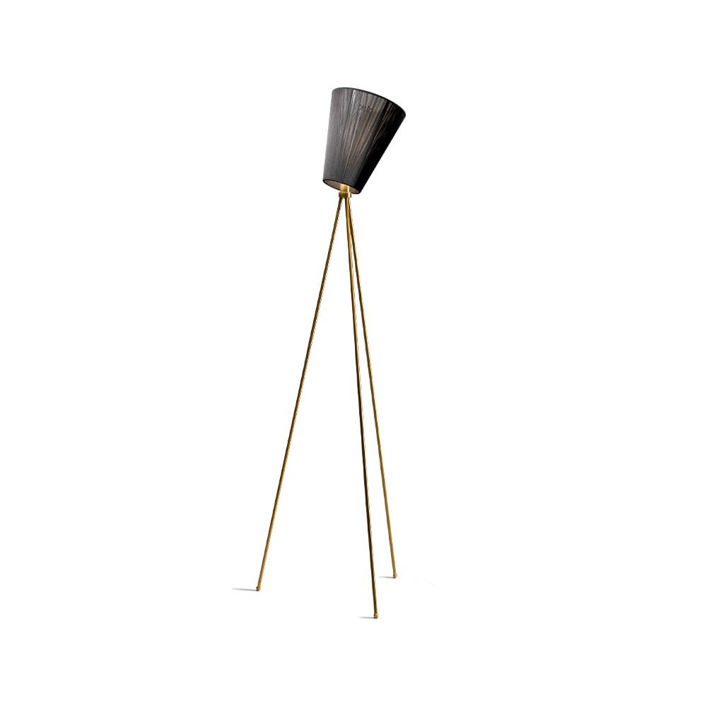 Northern Oslo Wood golvlampa black, guldigt stativ | Skandinavisk Design | Golvlampor | Svart