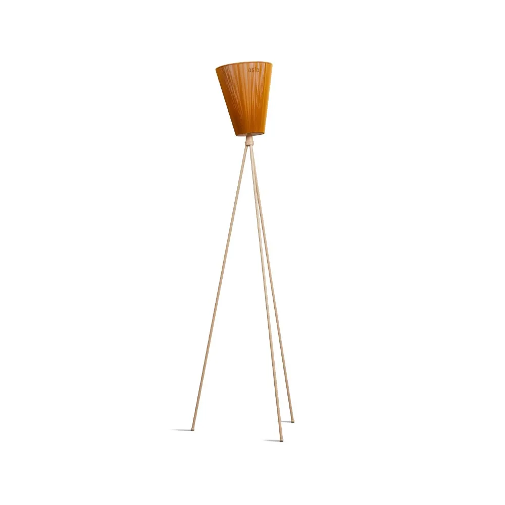 Oslo Wood golvlampa, caramel, beige stativ Northern