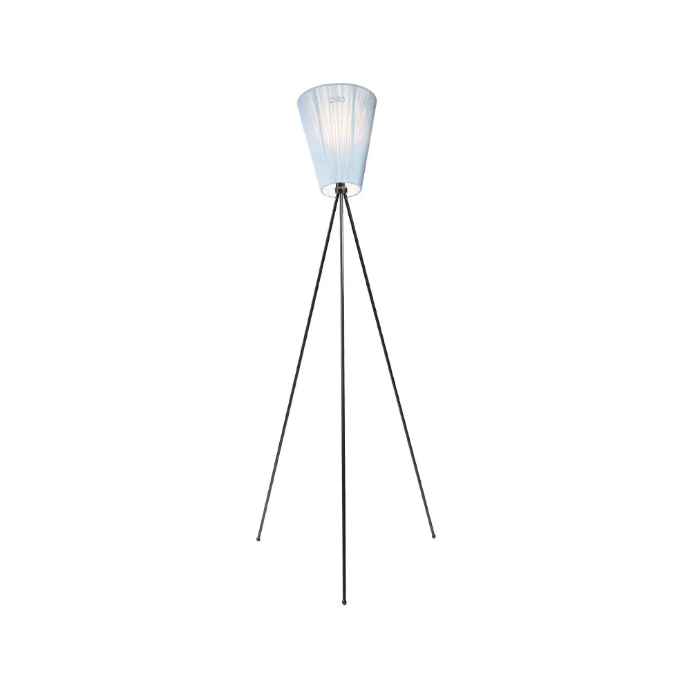 Northern Oslo Wood golvlampa Light blue, mattsvart stativ