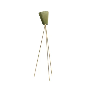 Oslo Wood golvlampa - olive green, guldigt stativ - Northern