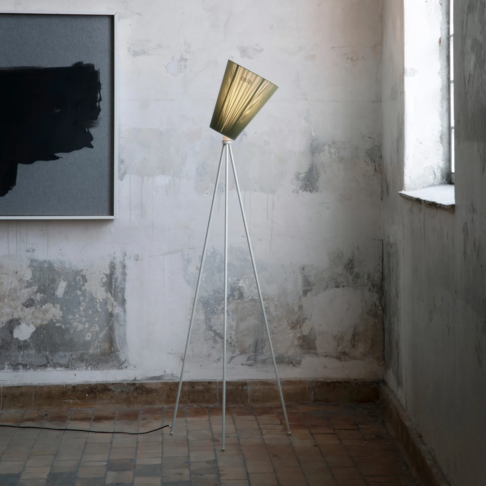 Oslo Wood golvlampa skärm, Olivgrön Northern