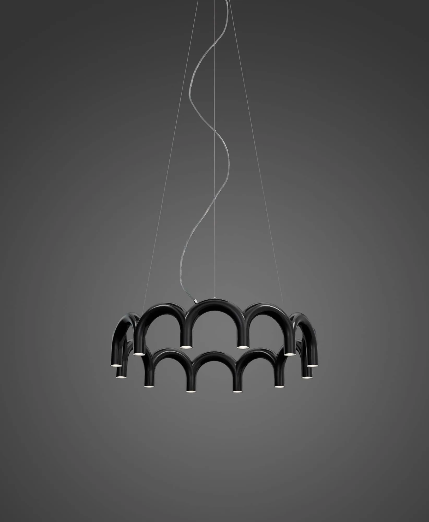 Arch circle pendel, Black, Ø98 cm Oblure
