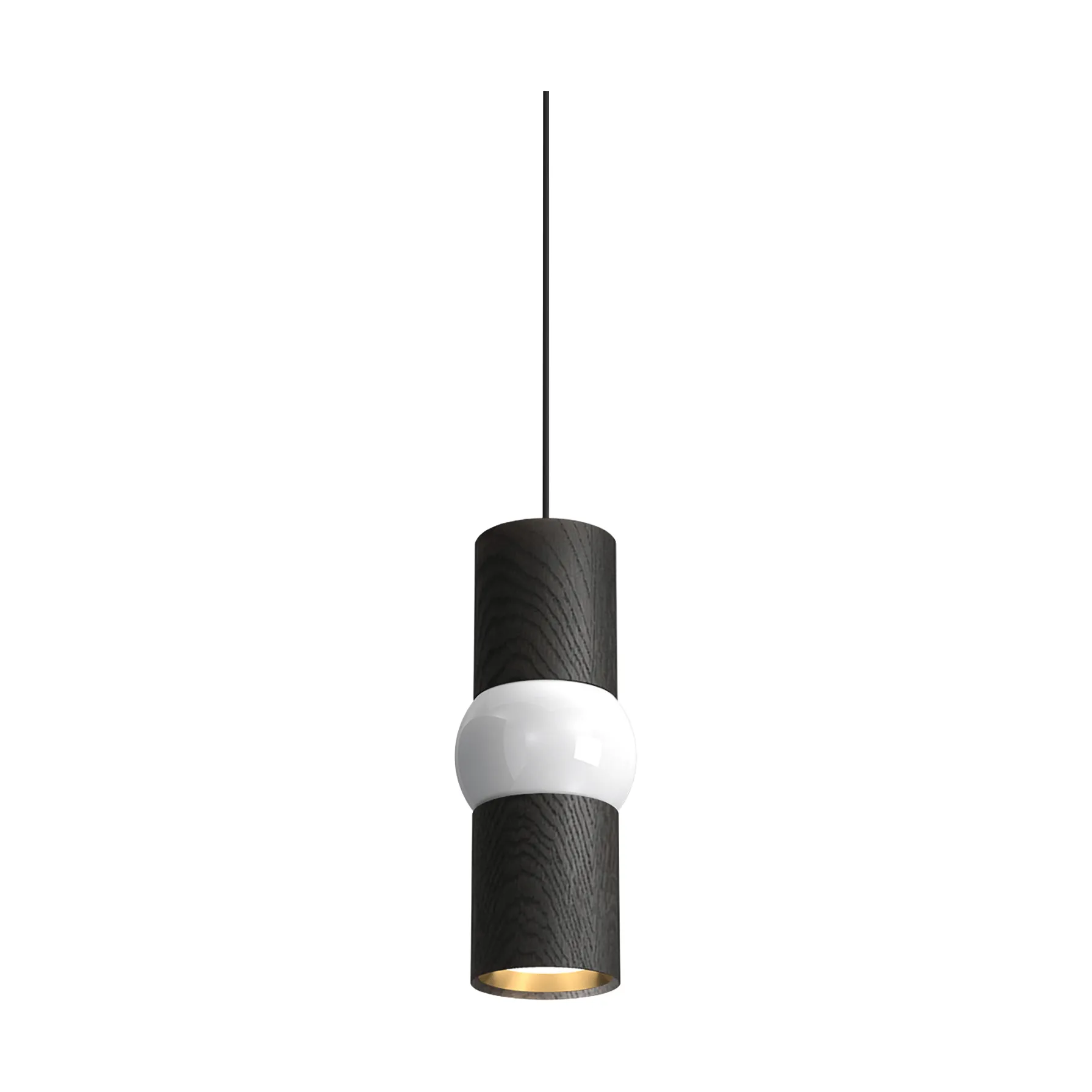 Lightbone pendel, Small 24 cm, black oak Oblure