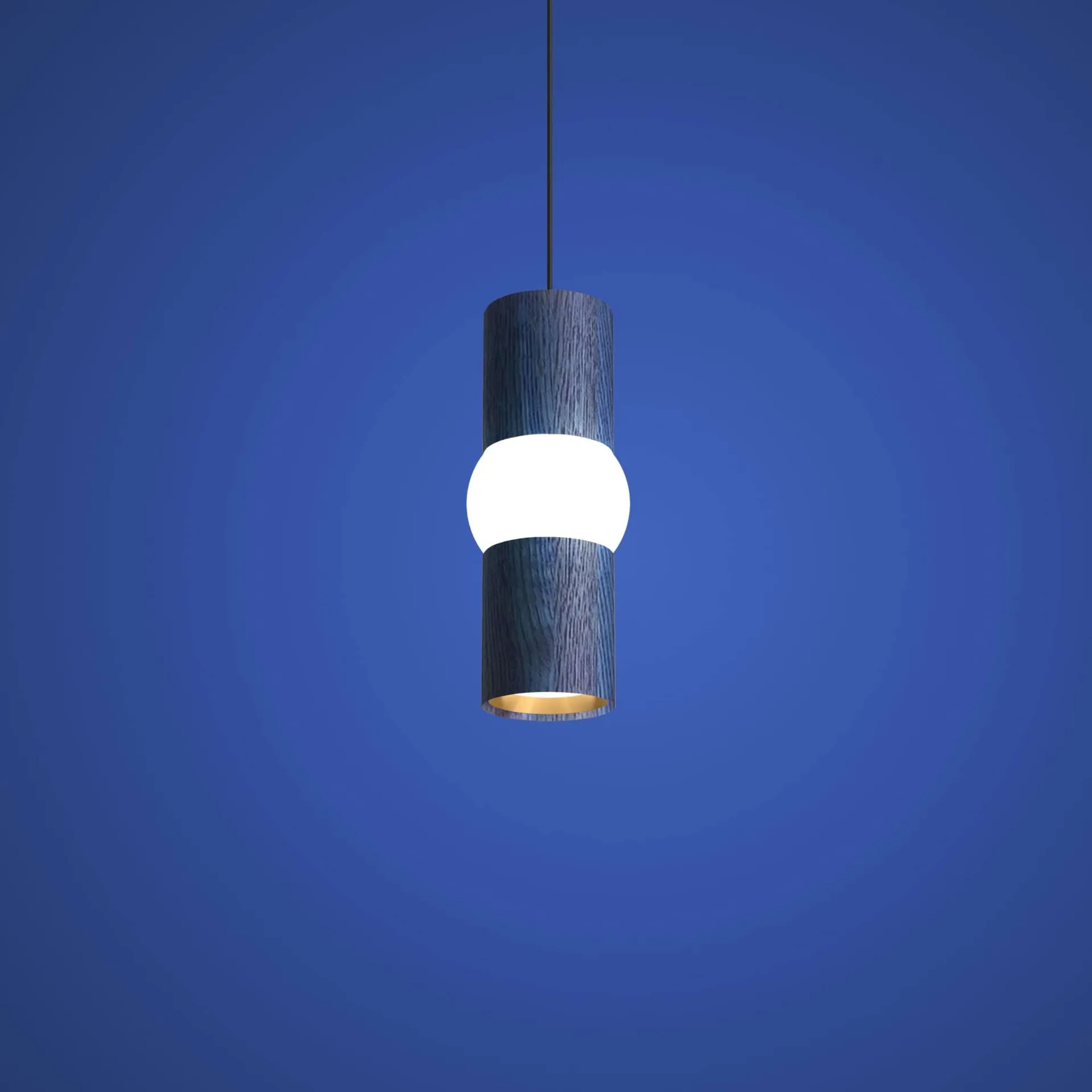 Lightbone pendel, Small 24 cm, blue oak Oblure