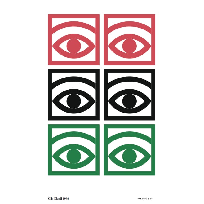 Ögon färg poster - 50x70 cm - Olle Eksell