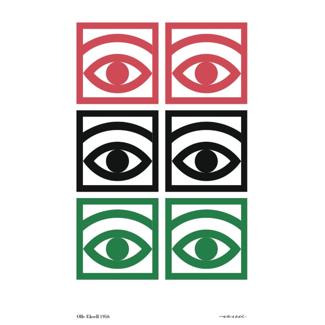 Ögon färg poster - 50x70 cm - Olle Eksell