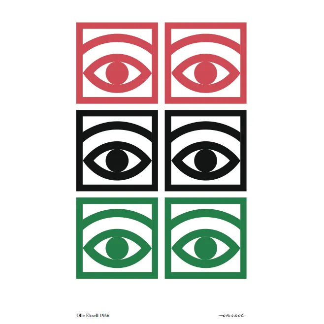 Olle Eksell Ögon färg poster 50x70 cm