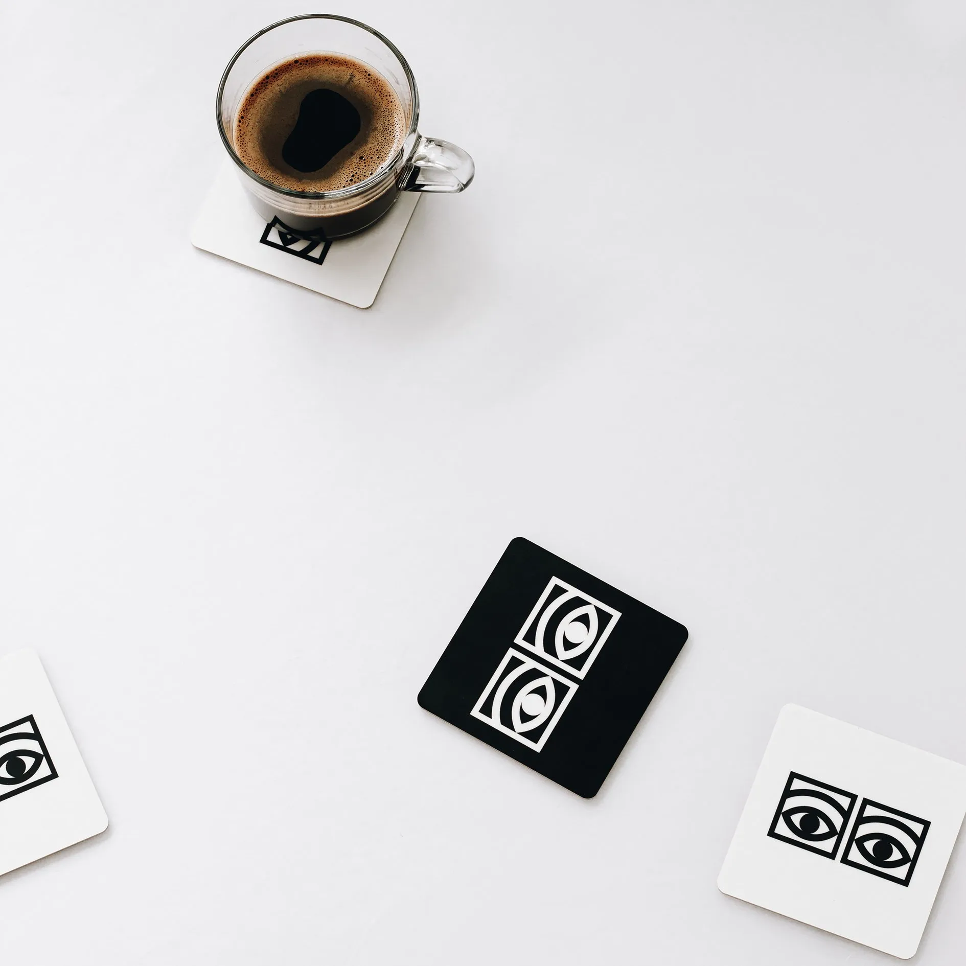 Ögon glasunderlägg 4-pack, Vit Olle Eksell