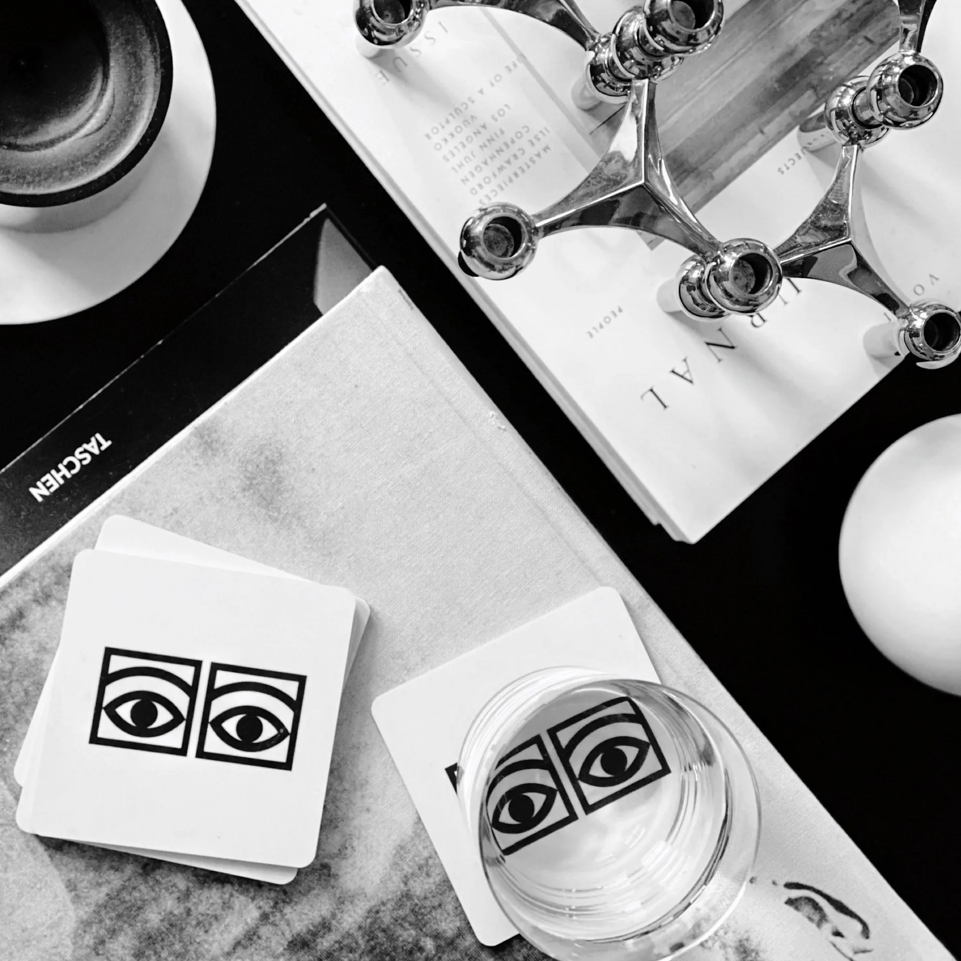 Ögon glasunderlägg 4-pack, Vit Olle Eksell