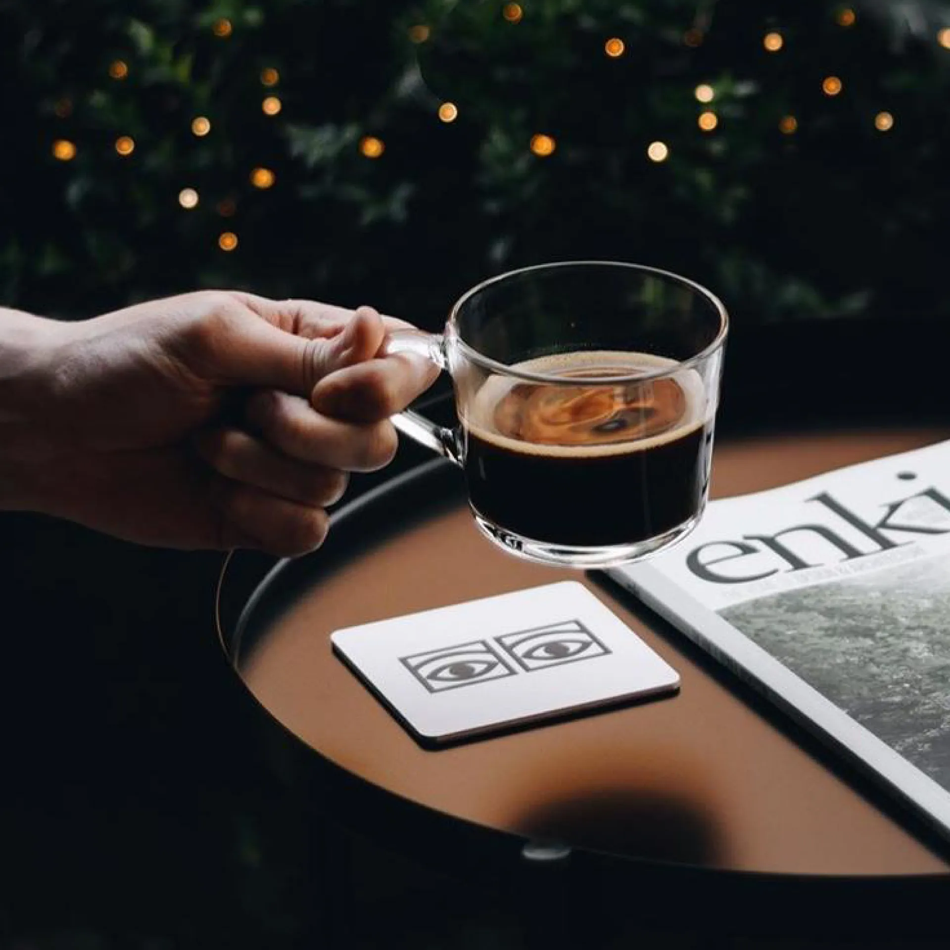 Ögon glasunderlägg 4-pack, Vit Olle Eksell