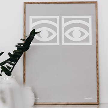 Ögon grå poster - 50x70 cm - Olle Eksell