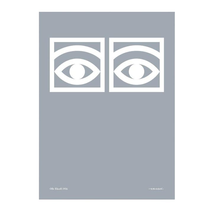 Ögon grå poster - 50x70 cm - Olle Eksell
