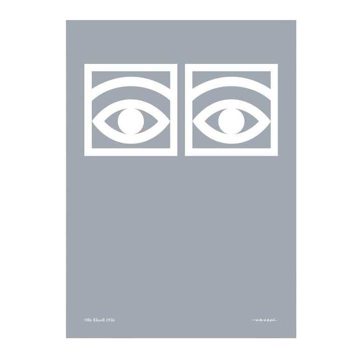 Ögon grå poster - 50x70 cm - Olle Eksell