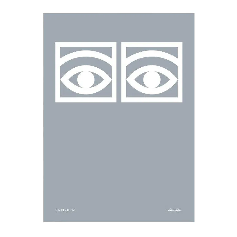 Olle Eksell Ögon grå poster 50x70 cm