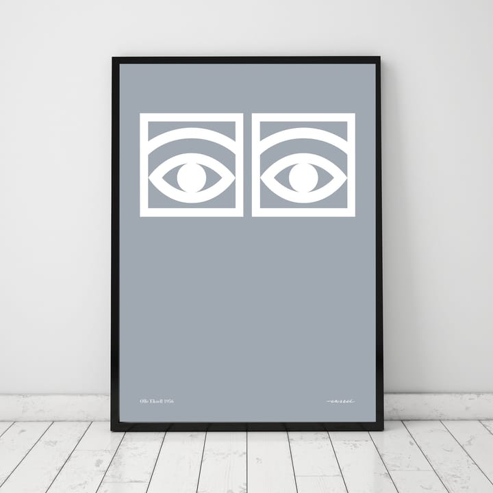 Ögon grå poster, 50x70 cm Olle Eksell