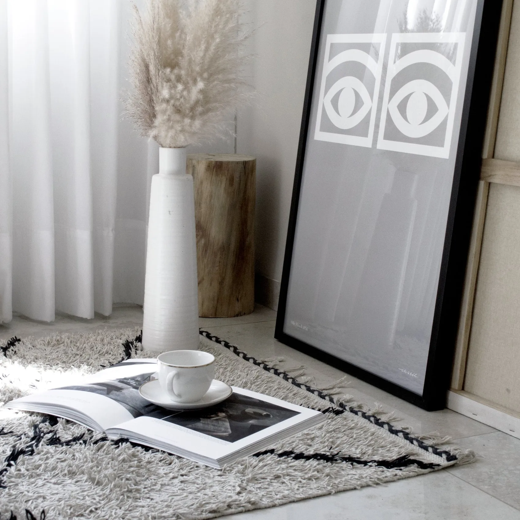 Ögon grå poster, 50x70 cm Olle Eksell