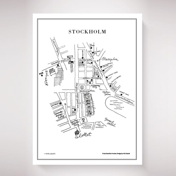 Stockholm poster - 50x70 cm - Olle Eksell