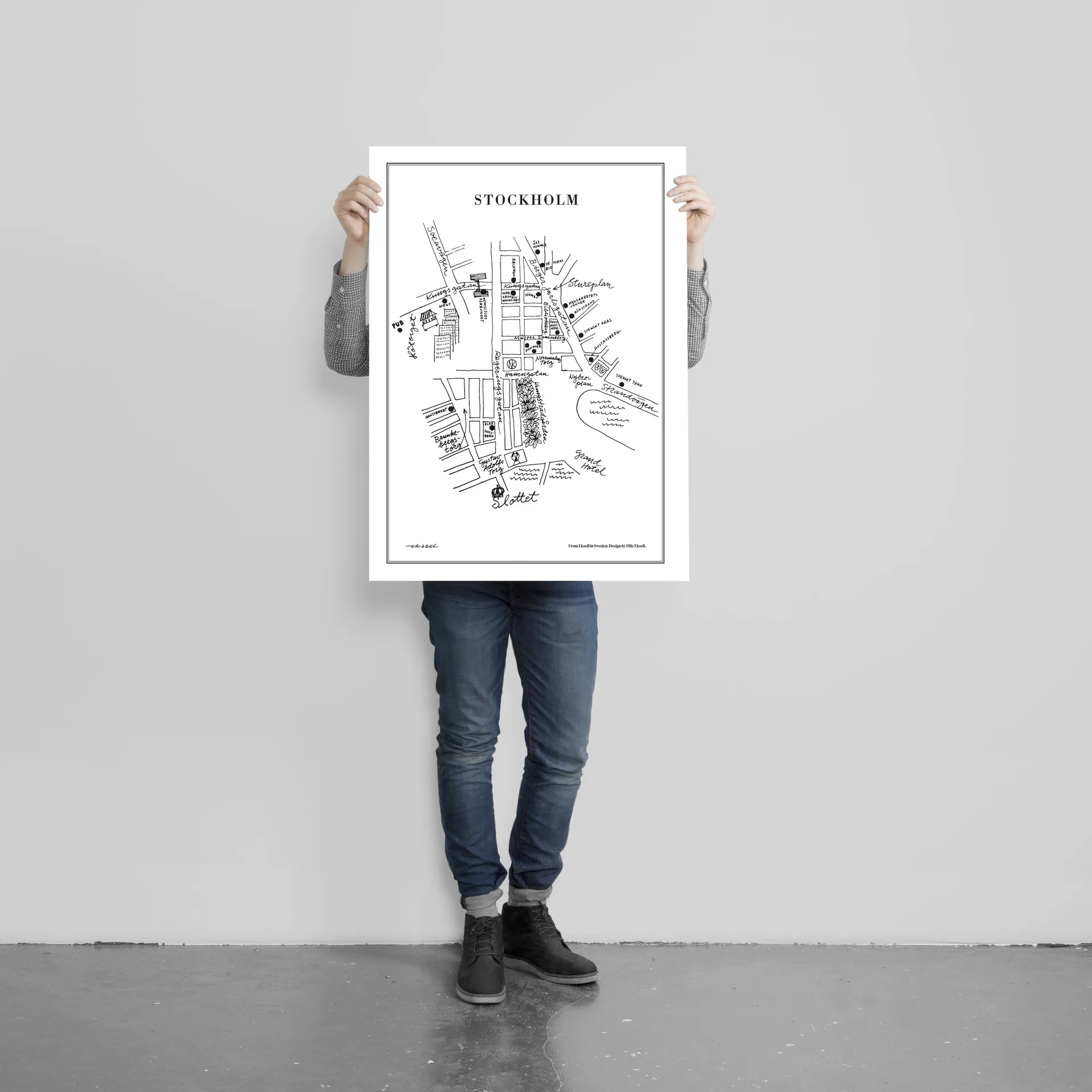 Stockholm poster, 50x70 cm Olle Eksell