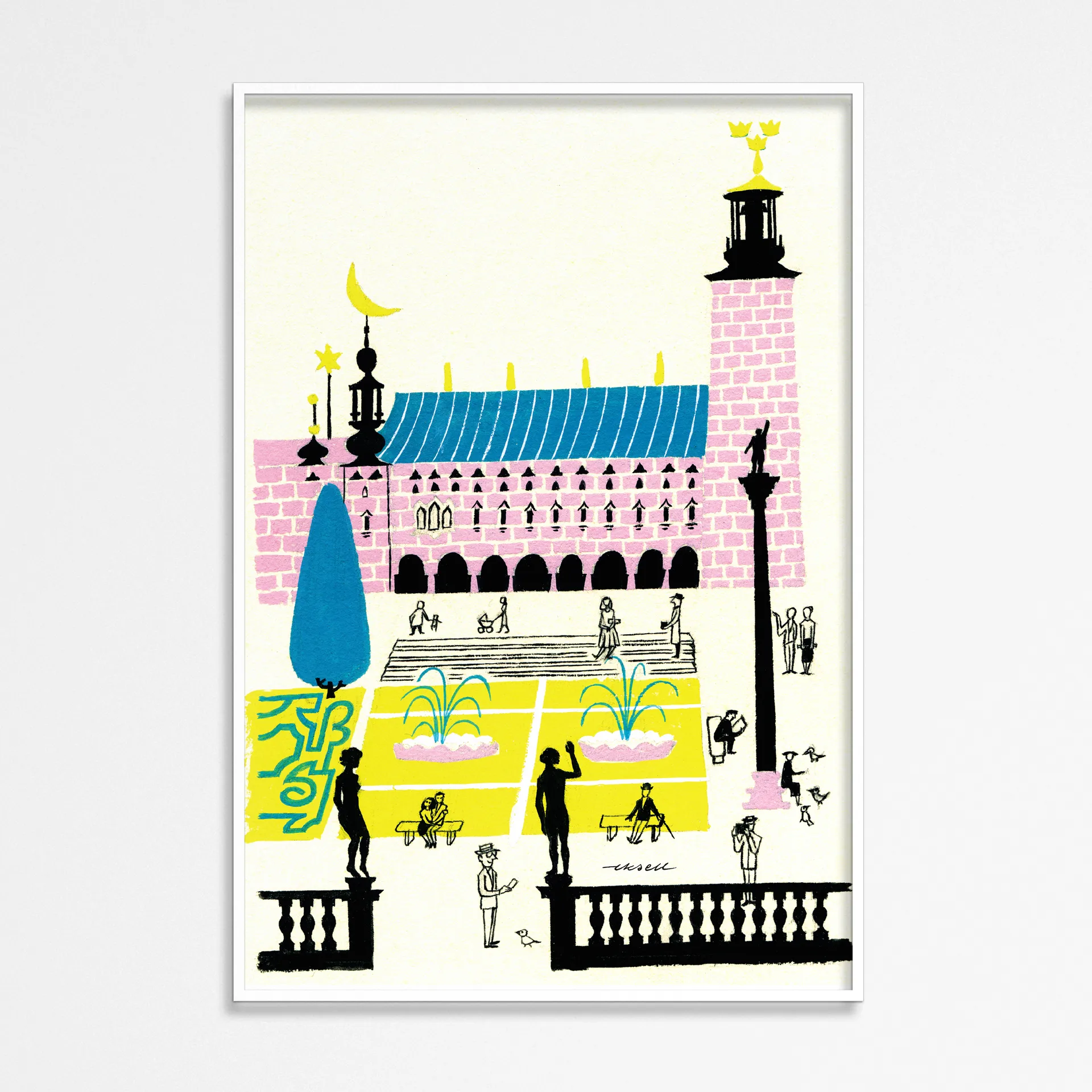 Stockholms stadshus affisch, 50x70 cm Olle Eksell