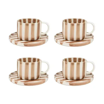 Monica kopp med fat 4-pack - Beige - Olsson & Jensen