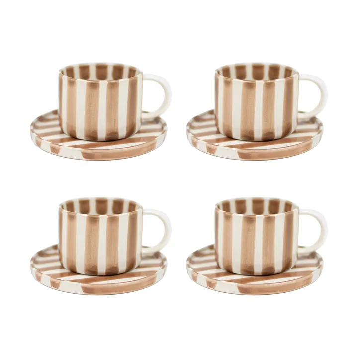 Monica kopp med fat 4-pack - Beige - Olsson & Jensen
