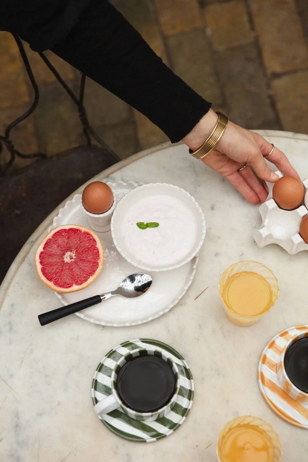 Monica kopp med fat 4-pack - Grön Olsson & Jensen