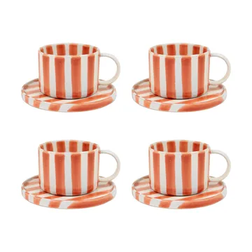 Monica kopp med fat 4-pack - Rost - Olsson & Jensen