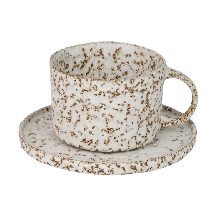 Olsson & Jensen Salt kopp och fat Beige-vit | Skandinavisk Design | Kaffekoppar | Beige