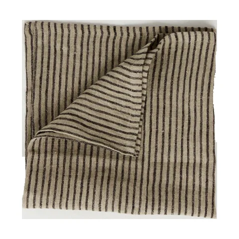 Olsson & Jensen Stripe linneservett 45x45 cm Svart-sand