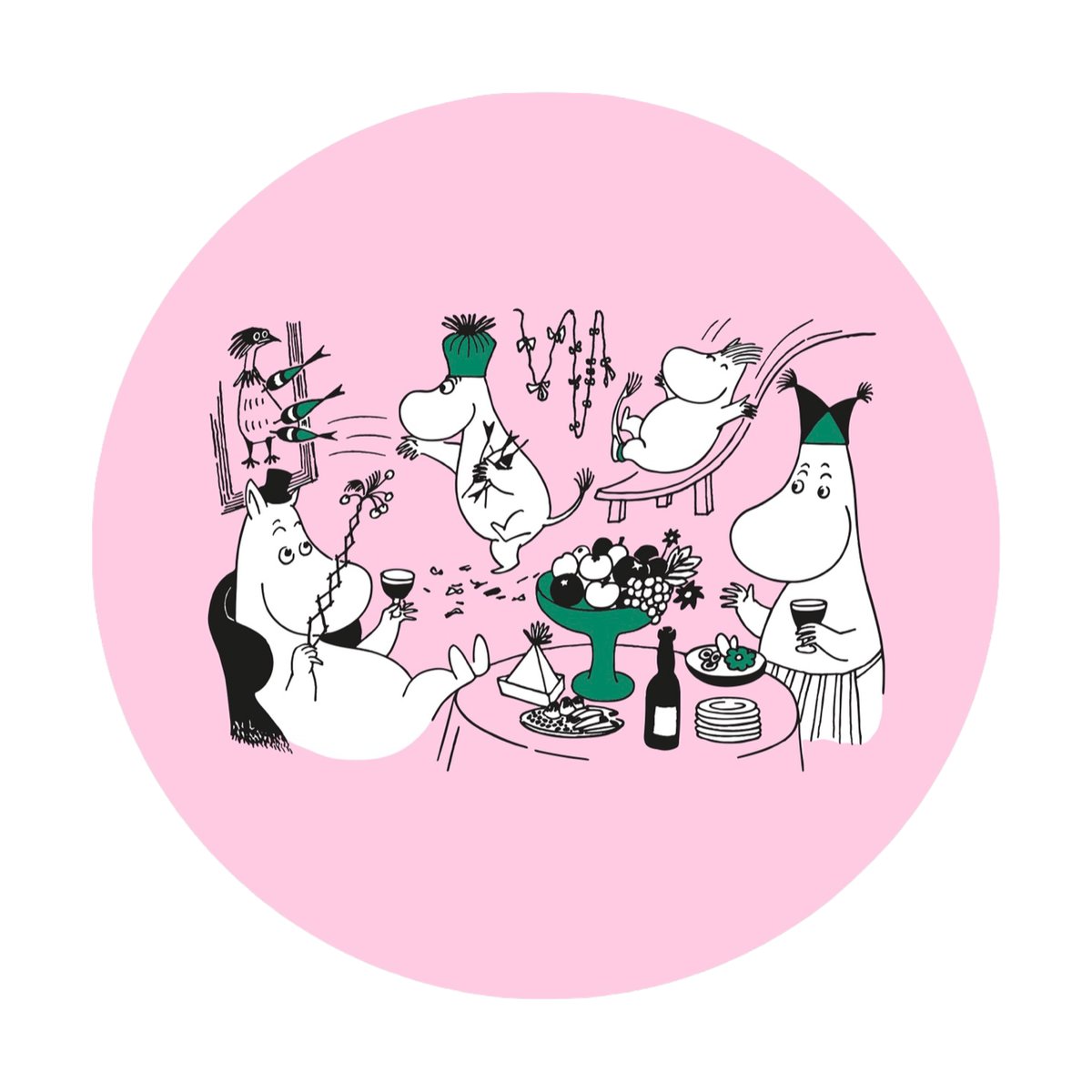 Opto Design Moomin 80 grytunderlägg 21 cm Rosa | Skandinavisk Design | Grytunderlägg | Rosa